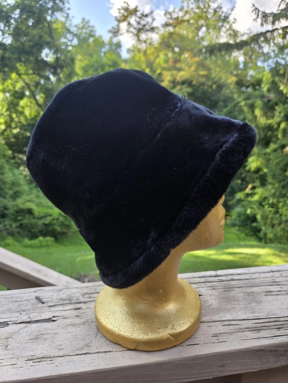 Plush Faux Fur Bucket Hat - Women's Accessory